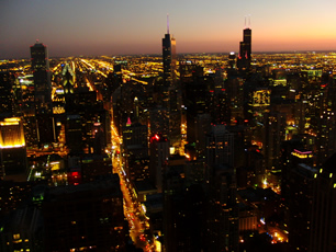 写真3：幻想的なシカゴの夜景