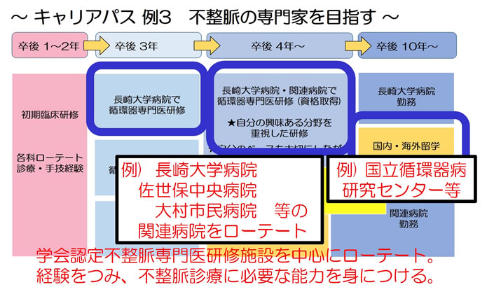 キャリアパス例３　不整脈の専門家を目指す